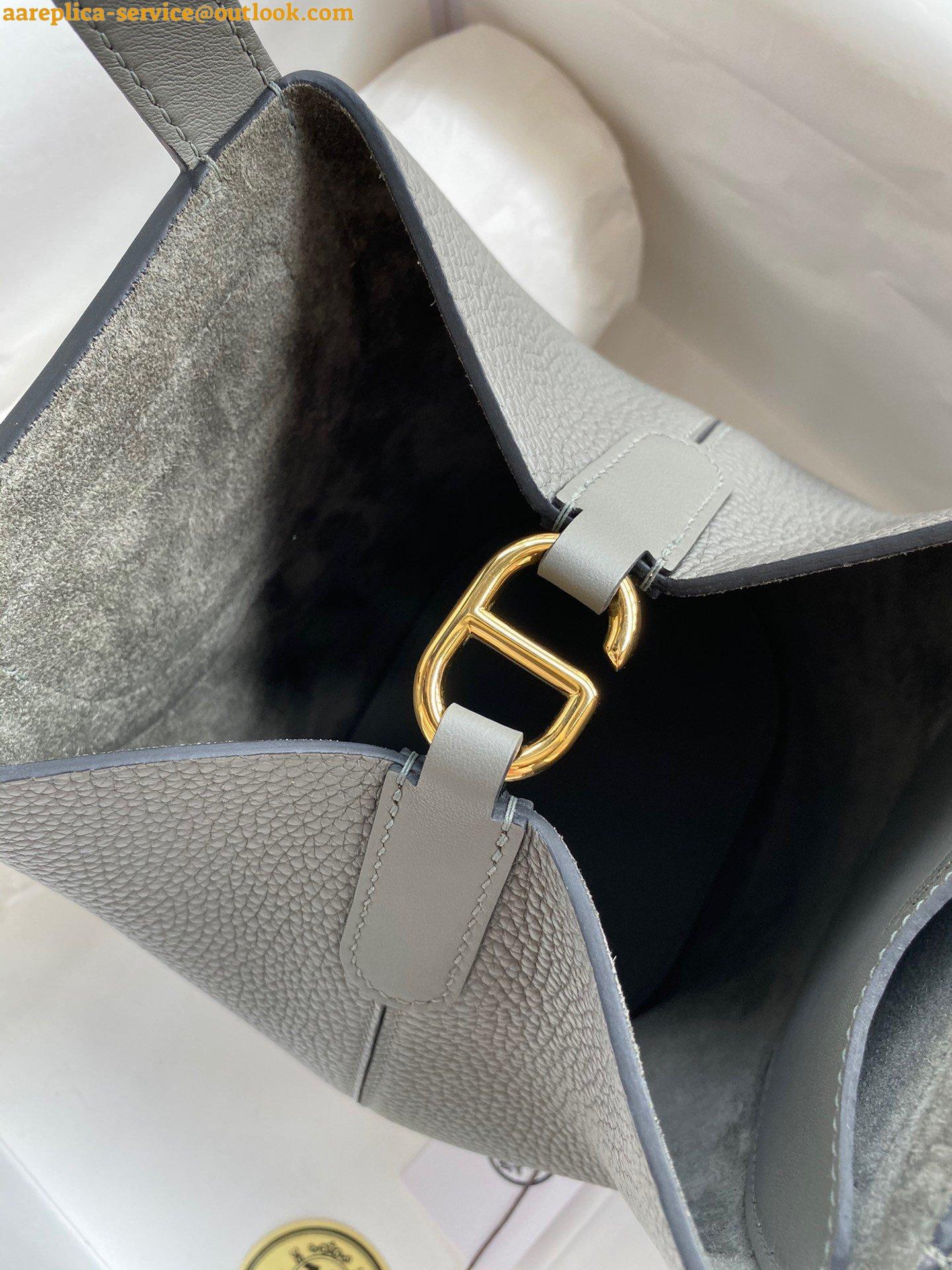 Replica Hermes In The Loop 18 Handmade Bag in Gris Meyer Clemence Leather 8 Replica Hermes In The Loop 18 Handmade Bag in Gris Meyer Clemence Leather 8