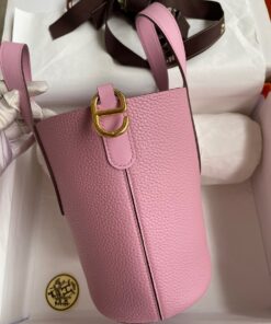 Replica Hermes In The Loop 18 Handmade Bag in Mauve Sylvestre Clemence Leather