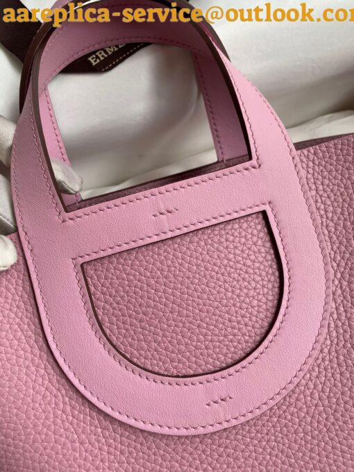 Replica Hermes In The Loop 18 Handmade Bag in Mauve Sylvestre Clemence Leather 3