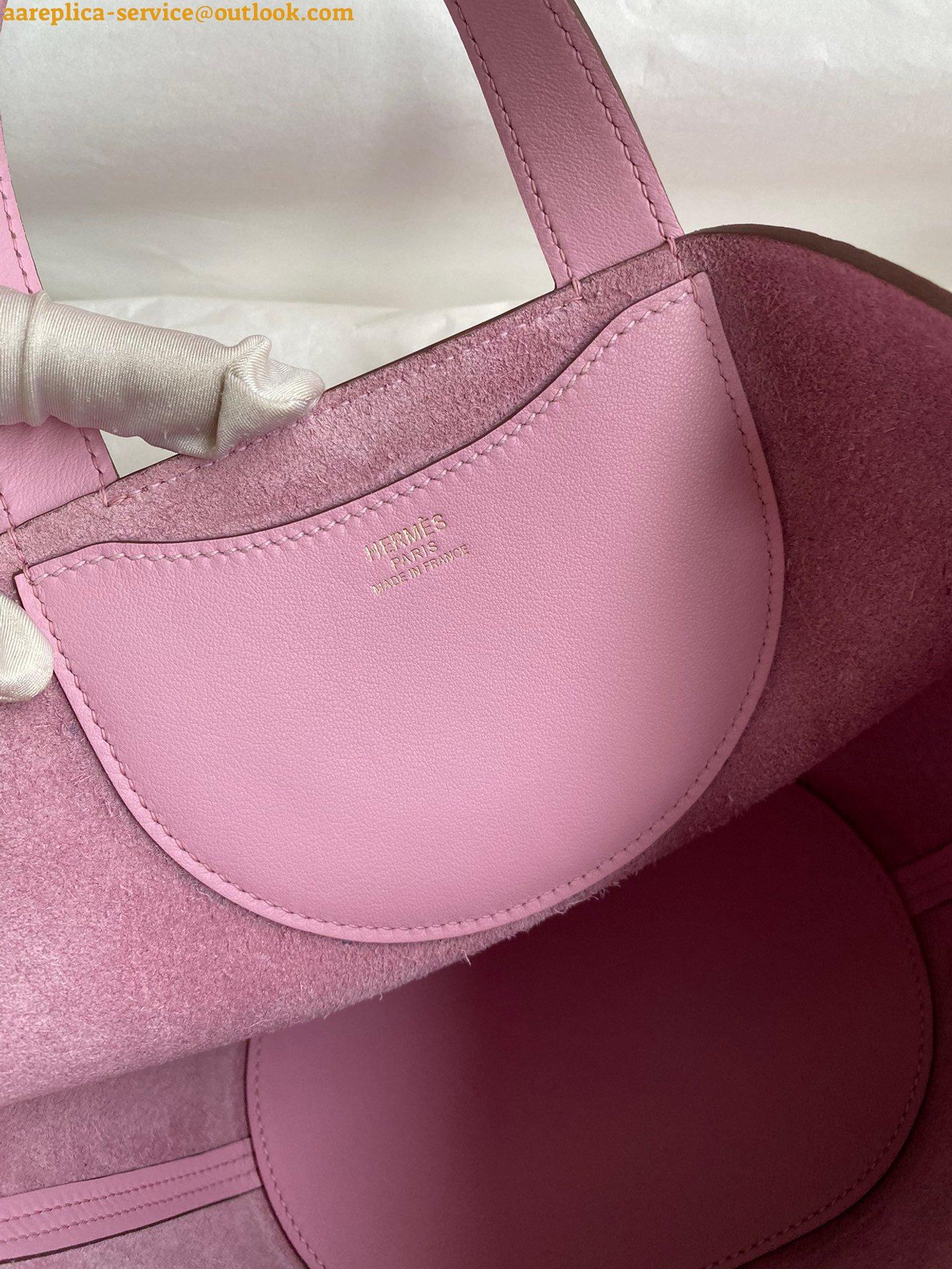 Replica Hermes In The Loop 18 Handmade Bag in Mauve Sylvestre Clemence Leather 4 Replica Hermes In The Loop 18 Handmade Bag in Mauve Sylvestre Clemence Leather 4
