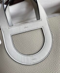 Replica Hermes In The Loop 18 Handmade Bag in Pearl Grey Clemence Leather