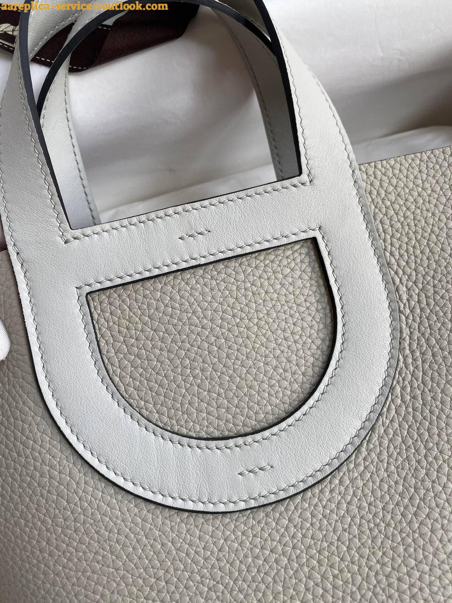 Replica Hermes In The Loop 18 Handmade Bag in Pearl Grey Clemence Leather 2 Replica Hermes In The Loop 18 Handmade Bag in Pearl Grey Clemence Leather 2