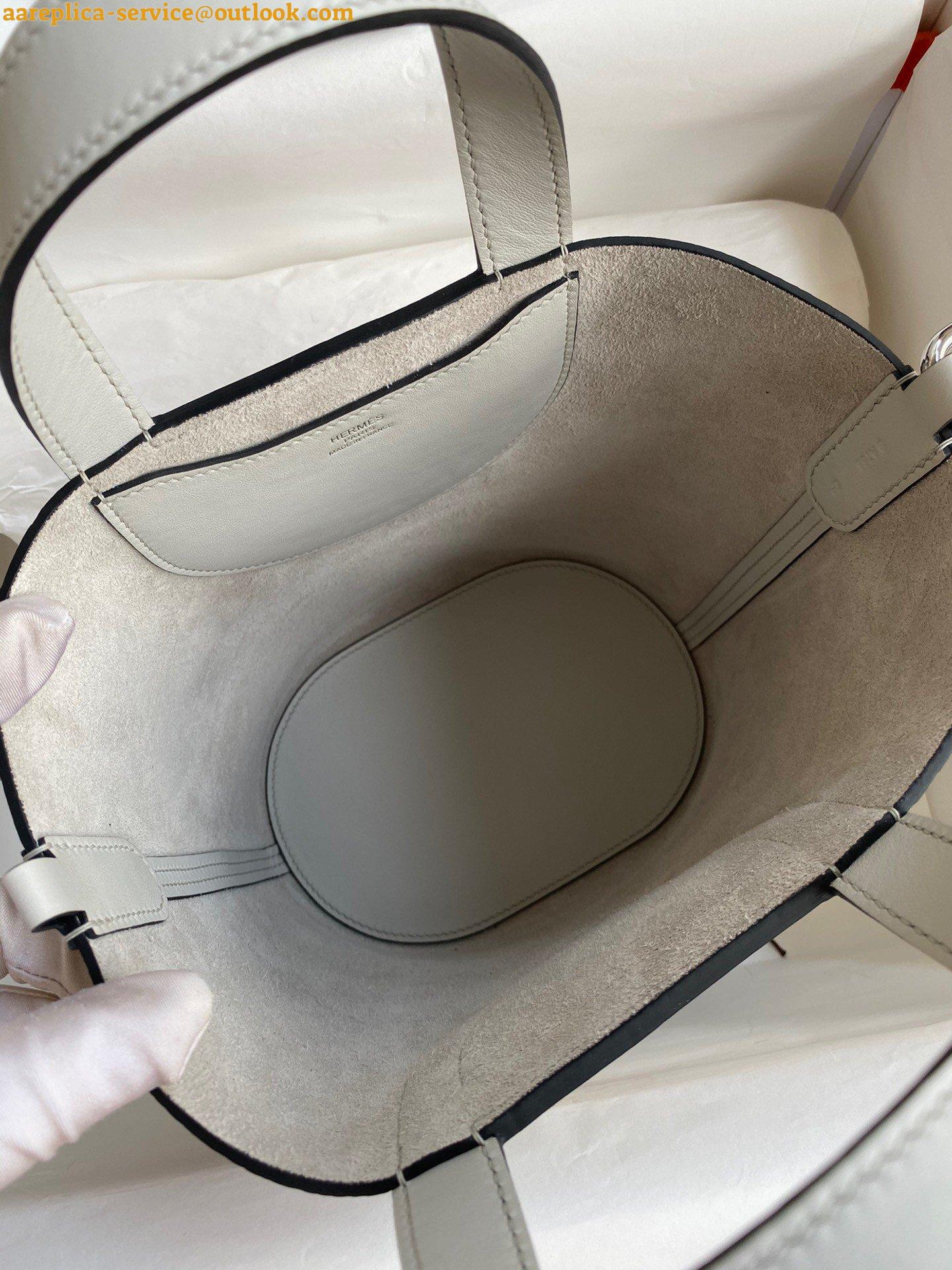 Replica Hermes In The Loop 18 Handmade Bag in Pearl Grey Clemence Leather 4 Replica Hermes In The Loop 18 Handmade Bag in Pearl Grey Clemence Leather 4