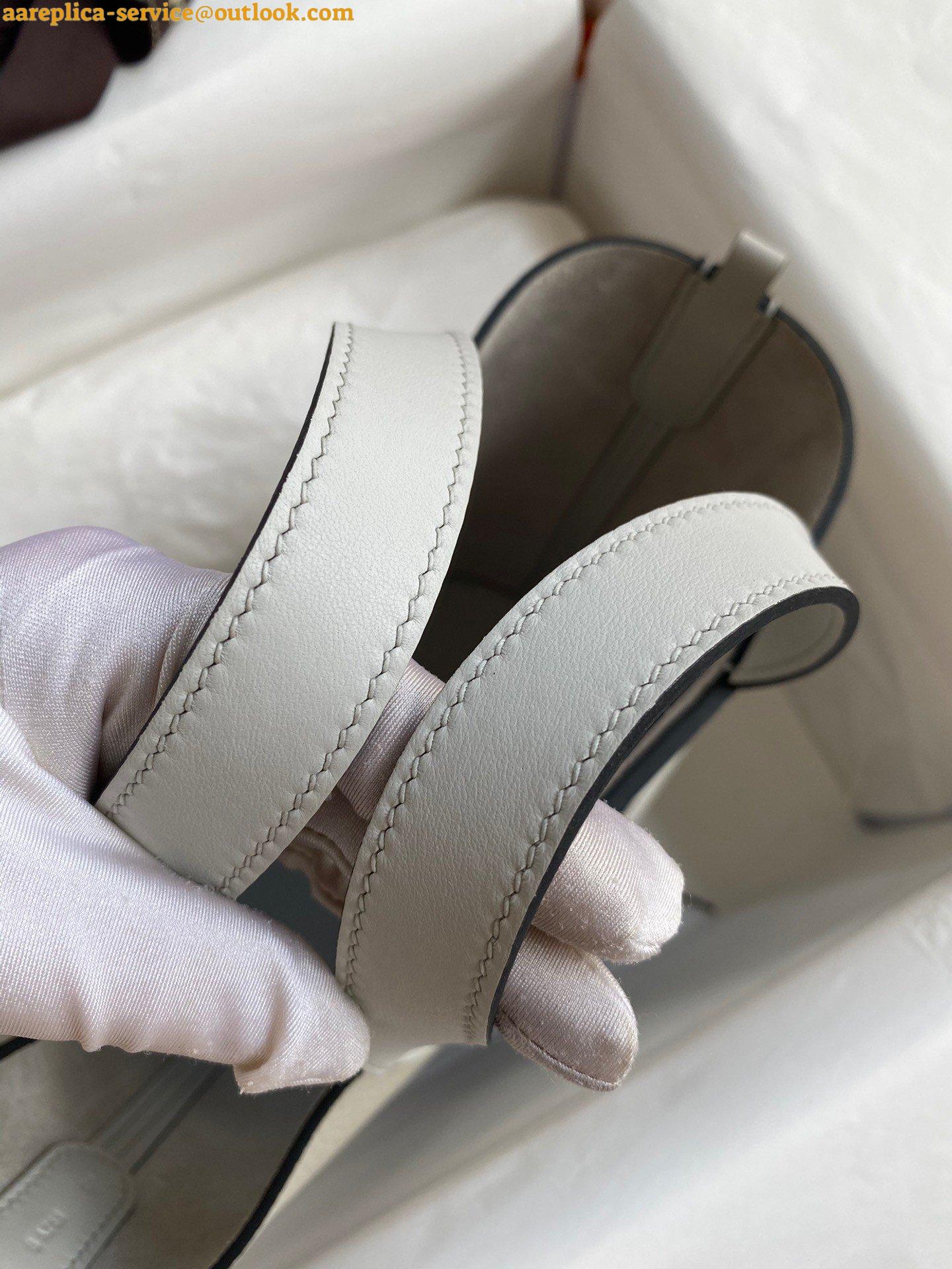 Replica Hermes In The Loop 18 Handmade Bag in Pearl Grey Clemence Leather 9 Replica Hermes In The Loop 18 Handmade Bag in Pearl Grey Clemence Leather 9