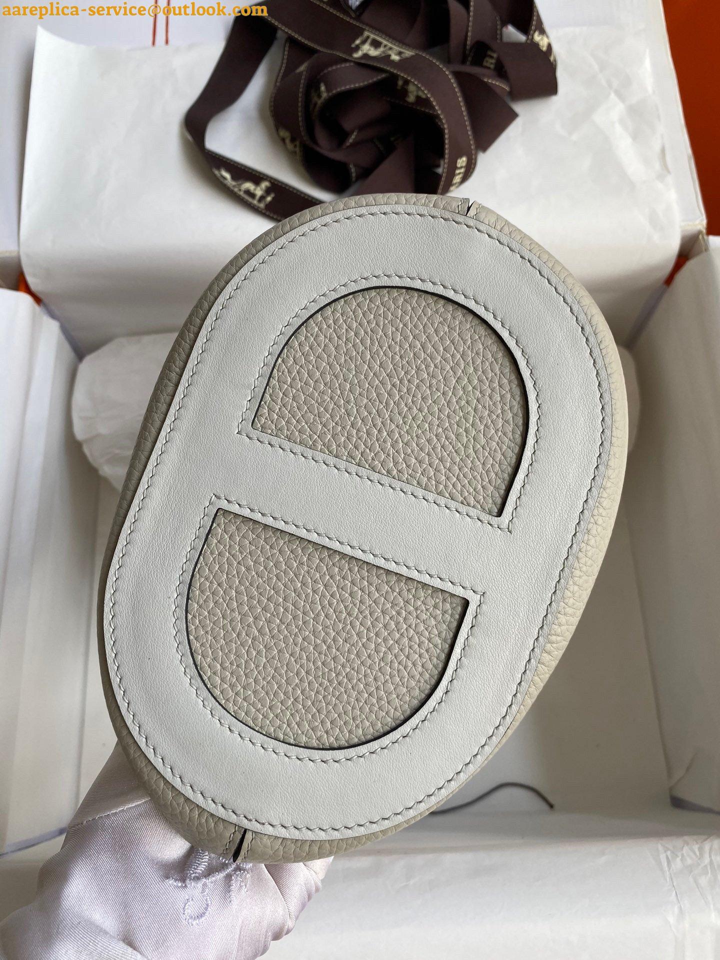 Replica Hermes In The Loop 18 Handmade Bag in Pearl Grey Clemence Leather 10 Replica Hermes In The Loop 18 Handmade Bag in Pearl Grey Clemence Leather 10