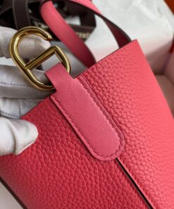 Replica Hermes In The Loop 18 Handmade Bag in Rose Lipstick Clemence Leatherther Replica Hermes In The Loop 18 Handmade Bag in Rose Lipstick Clemence Leatherther