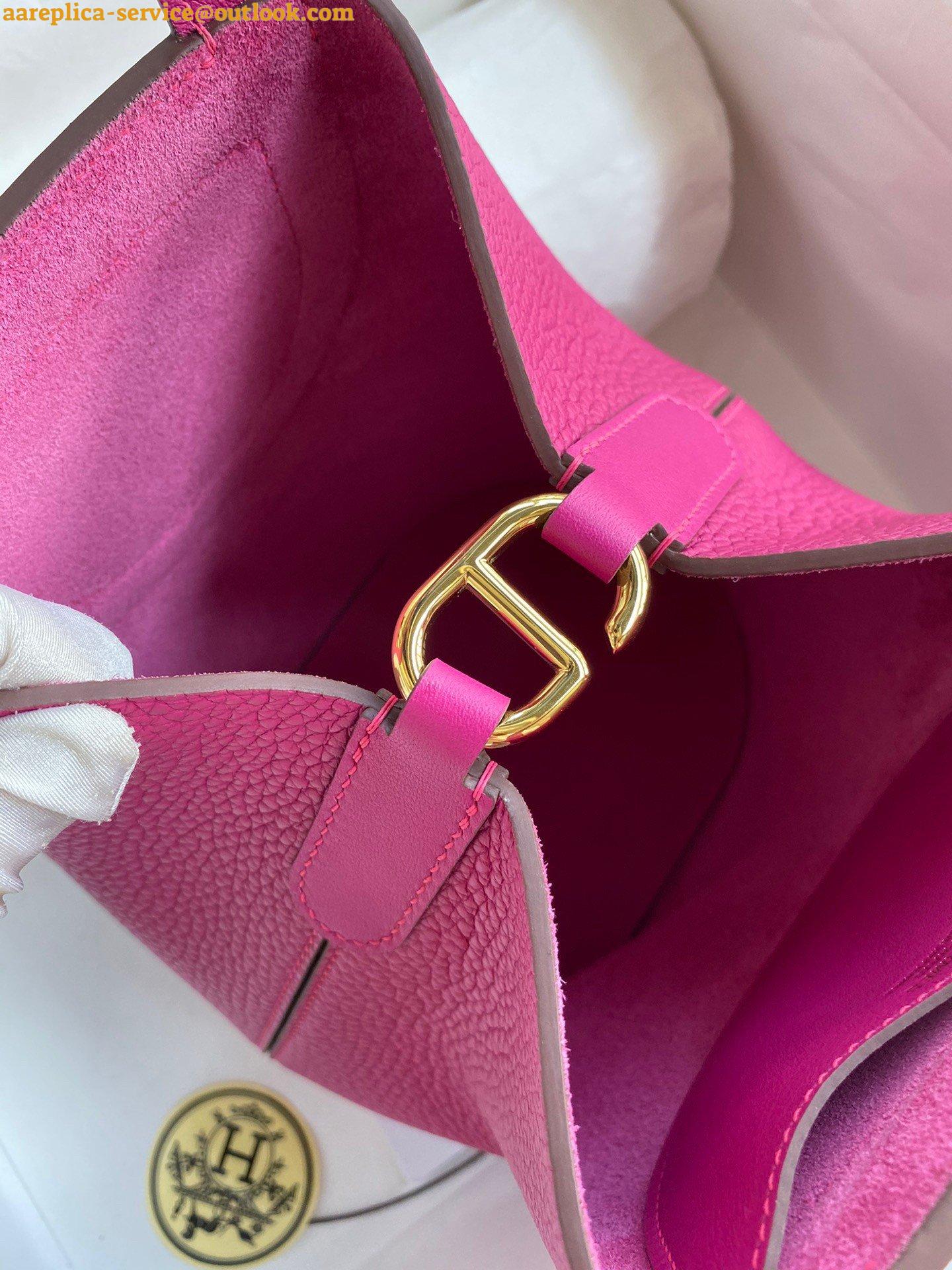 Replica Hermes In The Loop 18 Handmade Bag in Rose Purple Clemence Leatherther 7 Replica Hermes In The Loop 18 Handmade Bag in Rose Purple Clemence Leatherther 7