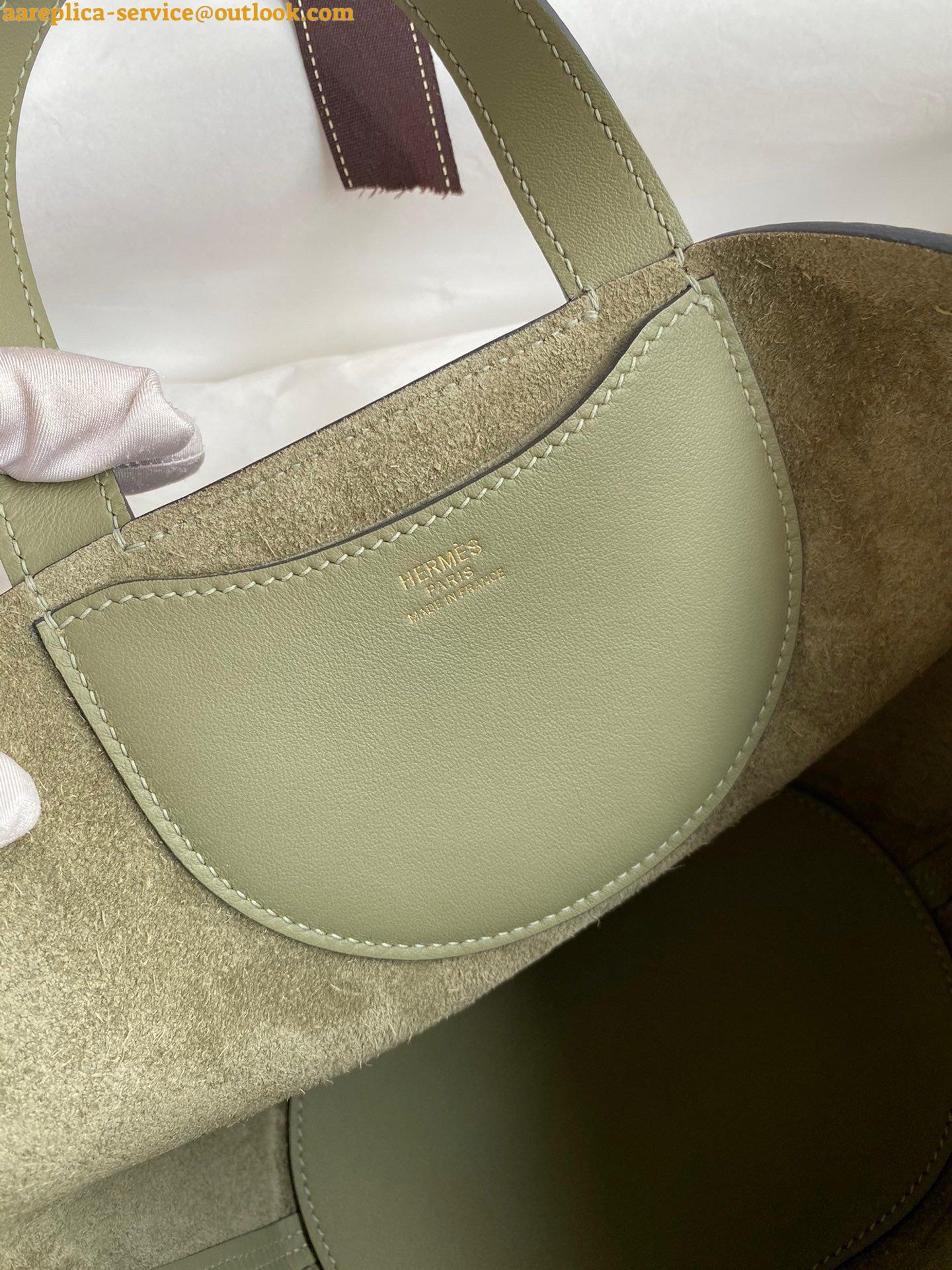 Replica Hermes In The Loop 18 Handmade Bag in Sauge Clemence Leatherther 4 Replica Hermes In The Loop 18 Handmade Bag in Sauge Clemence Leatherther 4
