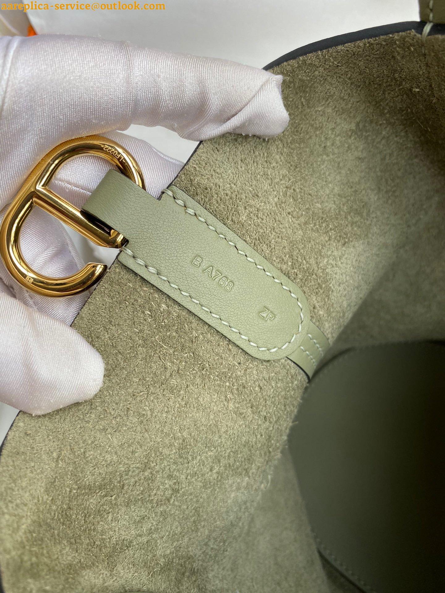 Replica Hermes In The Loop 18 Handmade Bag in Sauge Clemence Leatherther 8 Replica Hermes In The Loop 18 Handmade Bag in Sauge Clemence Leatherther 8