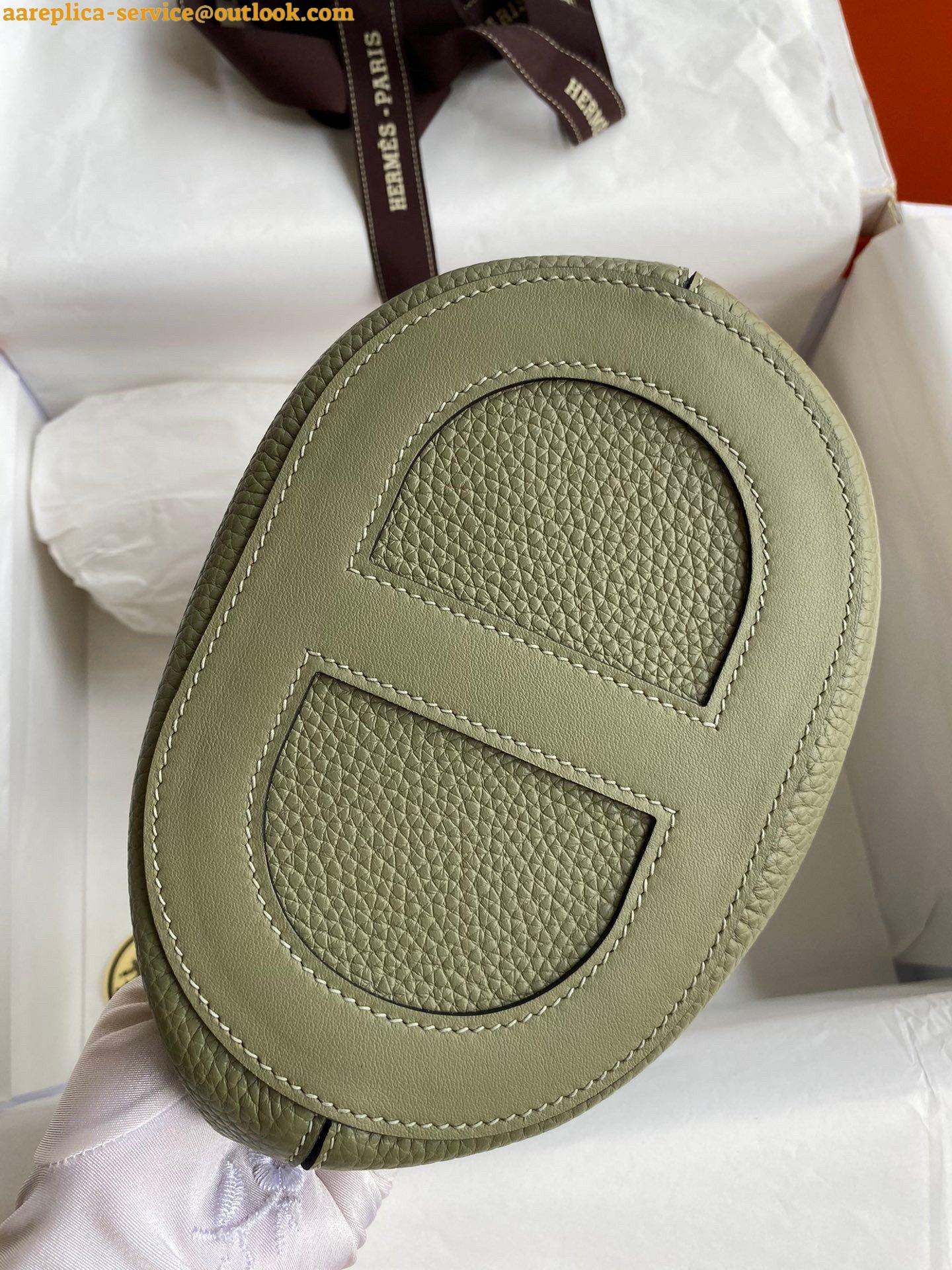 Replica Hermes In The Loop 18 Handmade Bag in Sauge Clemence Leatherther 10 Replica Hermes In The Loop 18 Handmade Bag in Sauge Clemence Leatherther 10