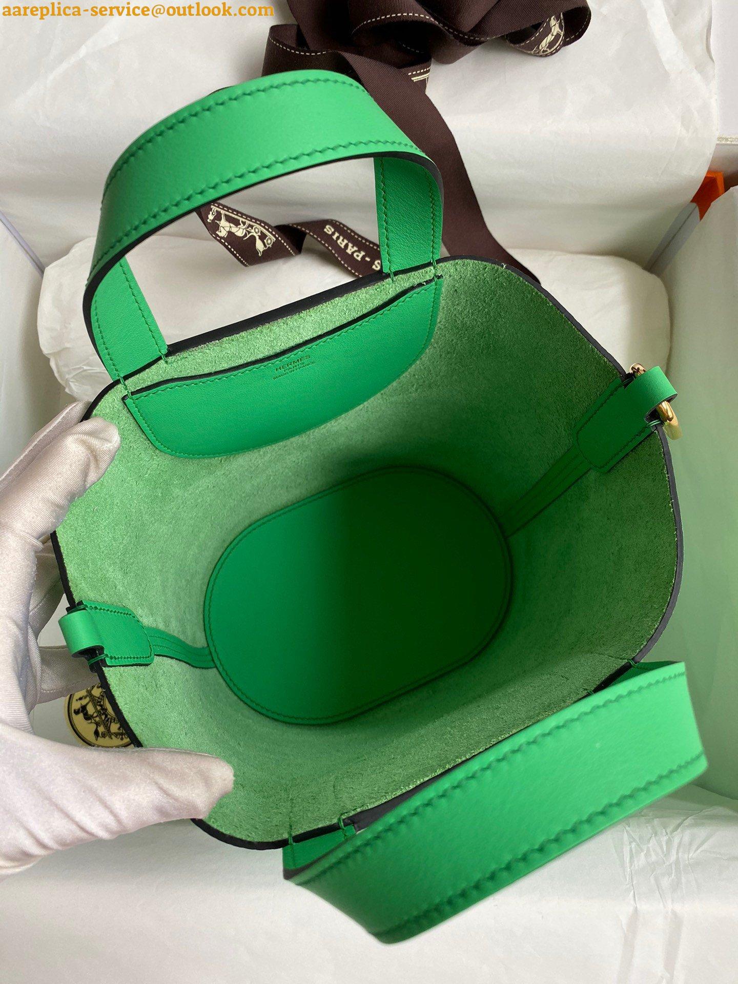 Replica Hermes In The Loop 18 Handmade Bag in Vert Comics Clemence Leather 3 Replica Hermes In The Loop 18 Handmade Bag in Vert Comics Clemence Leather 3