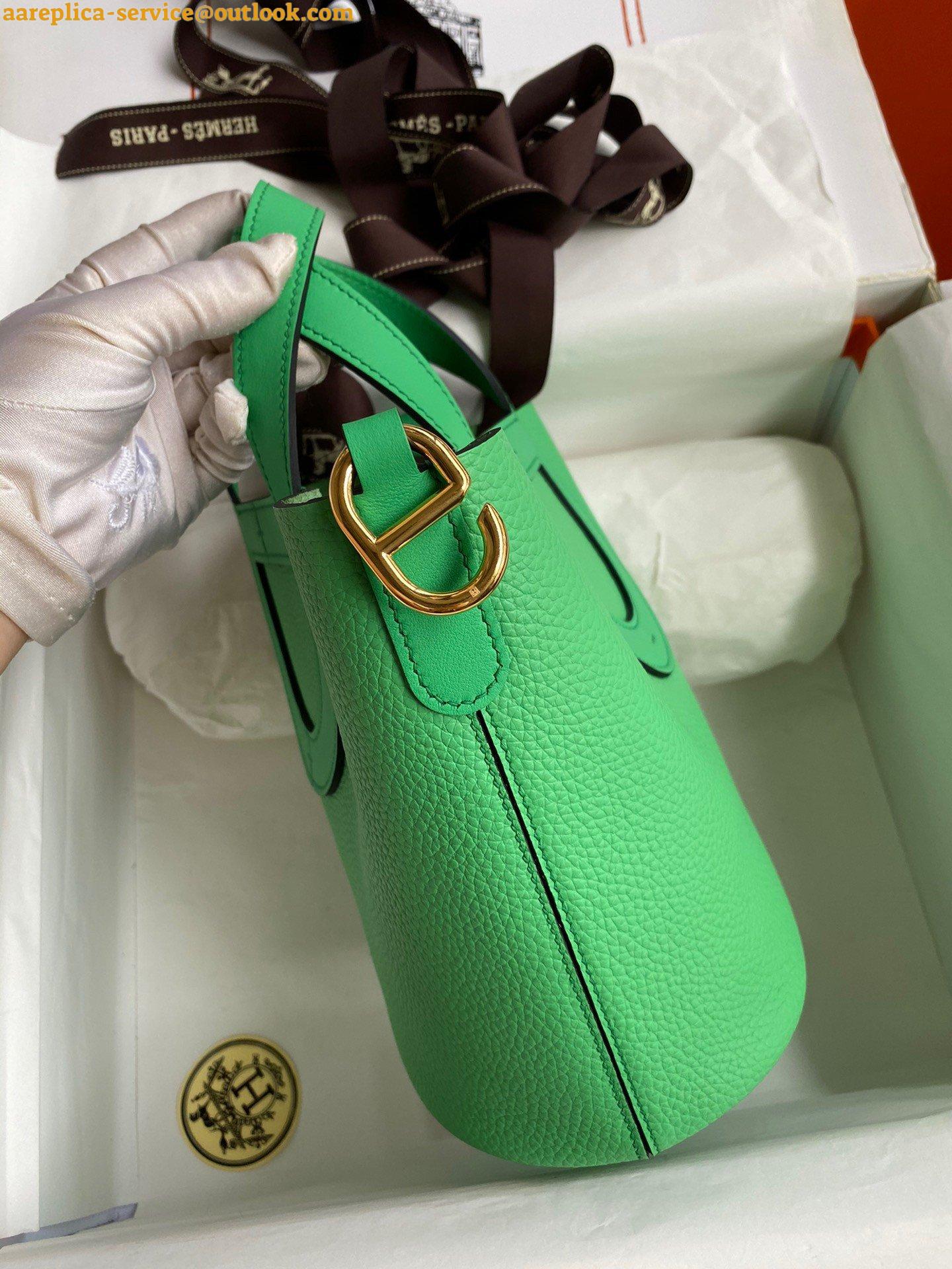 Replica Hermes In The Loop 18 Handmade Bag in Vert Comics Clemence Leather 4 Replica Hermes In The Loop 18 Handmade Bag in Vert Comics Clemence Leather 4