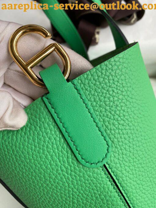 Replica Hermes In The Loop 18 Handmade Bag in Vert Comics Clemence Leather 5