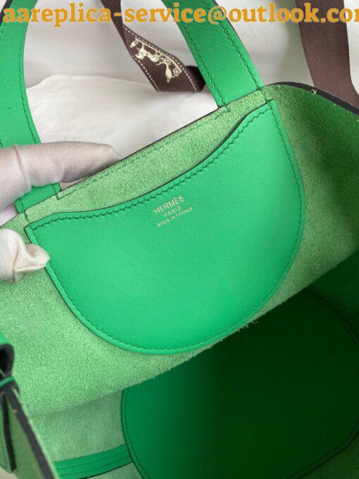 Replica Hermes In The Loop 18 Handmade Bag in Vert Comics Clemence Leather 7