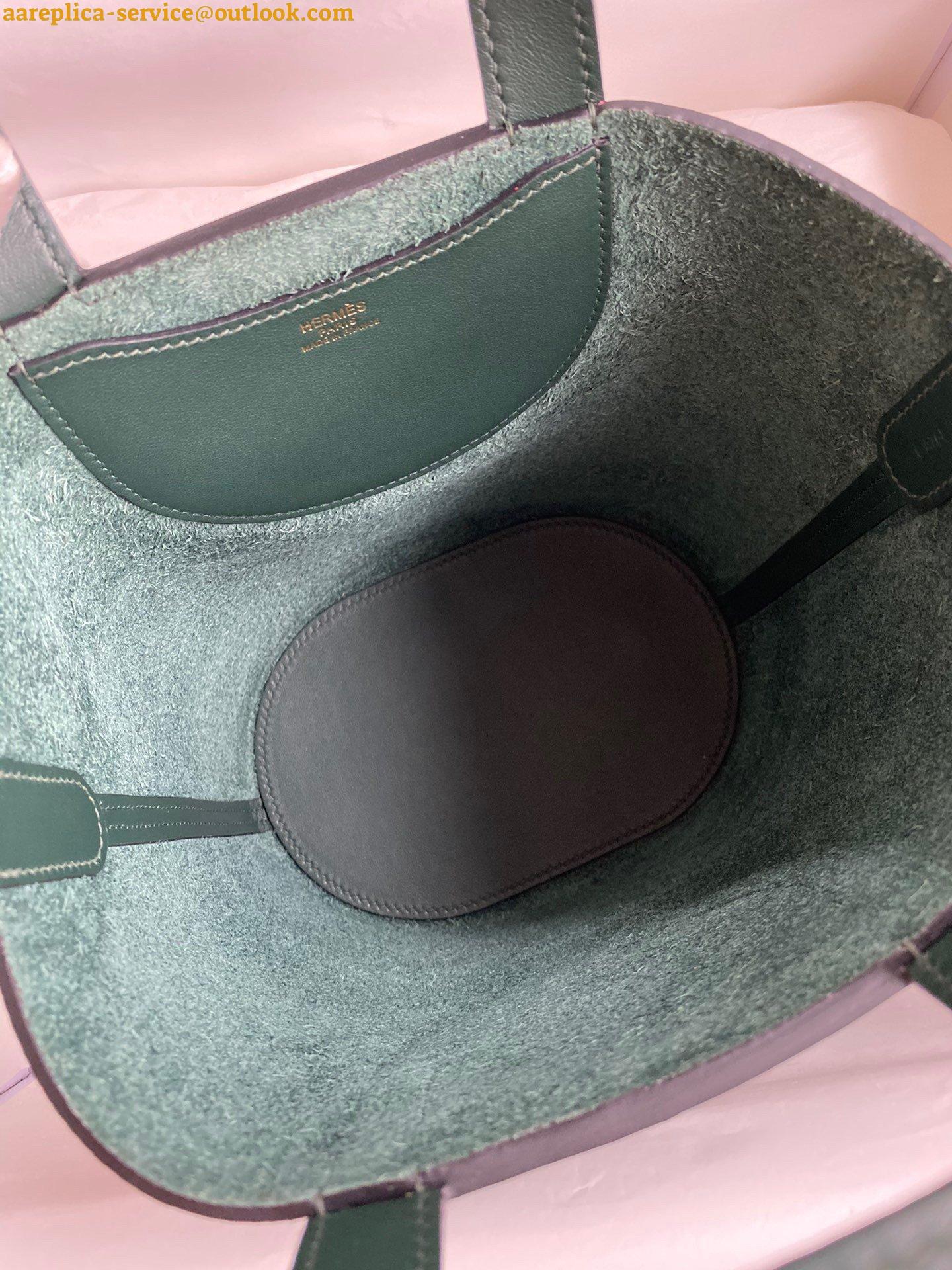 Replica Hermes In The Loop 18 Handmade Bag in Vert Cypres Clemence Leather 3 Replica Hermes In The Loop 18 Handmade Bag in Vert Cypres Clemence Leather 3