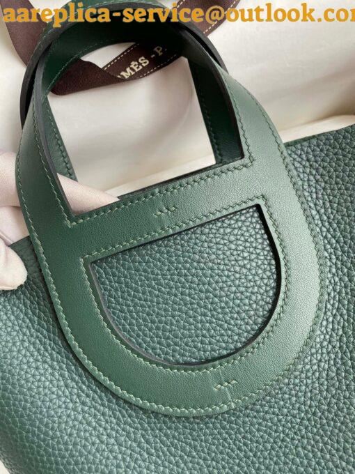 Replica Hermes In The Loop 18 Handmade Bag in Vert Cypres Clemence Leather 4