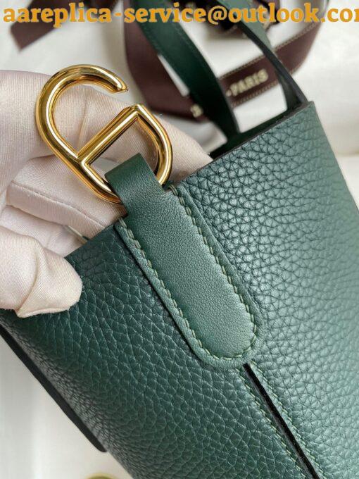 Replica Hermes In The Loop 18 Handmade Bag in Vert Cypres Clemence Leather 6