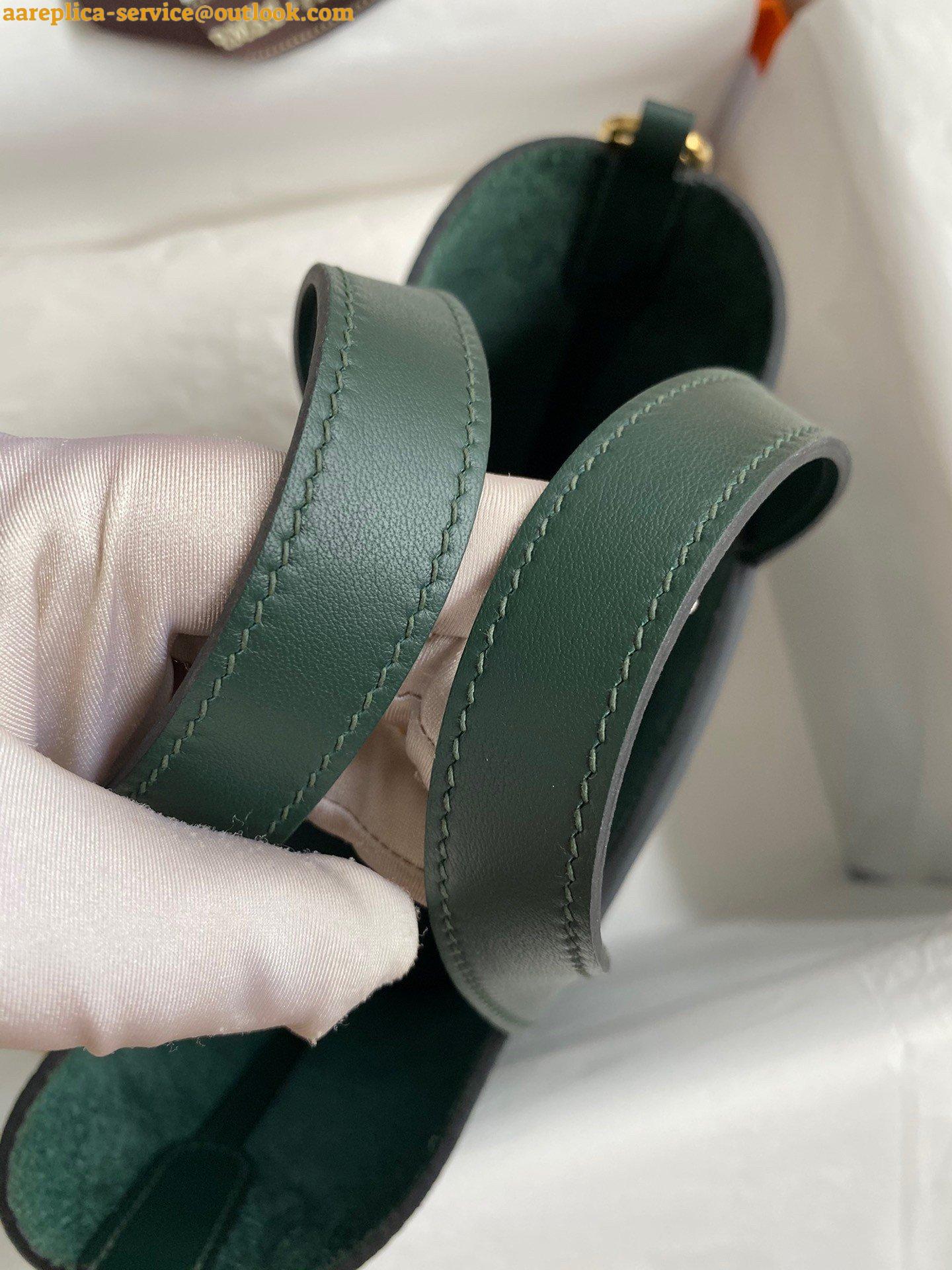 Replica Hermes In The Loop 18 Handmade Bag in Vert Cypres Clemence Leather 8 Replica Hermes In The Loop 18 Handmade Bag in Vert Cypres Clemence Leather 8