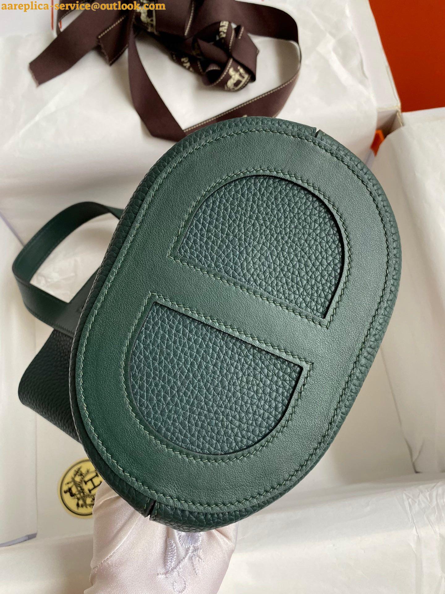 Replica Hermes In The Loop 18 Handmade Bag in Vert Cypres Clemence Leather 9 Replica Hermes In The Loop 18 Handmade Bag in Vert Cypres Clemence Leather 9