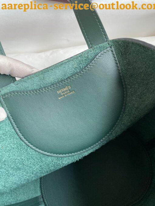 Replica Hermes In The Loop 18 Handmade Bag in Vert Cypres Clemence Leather 10