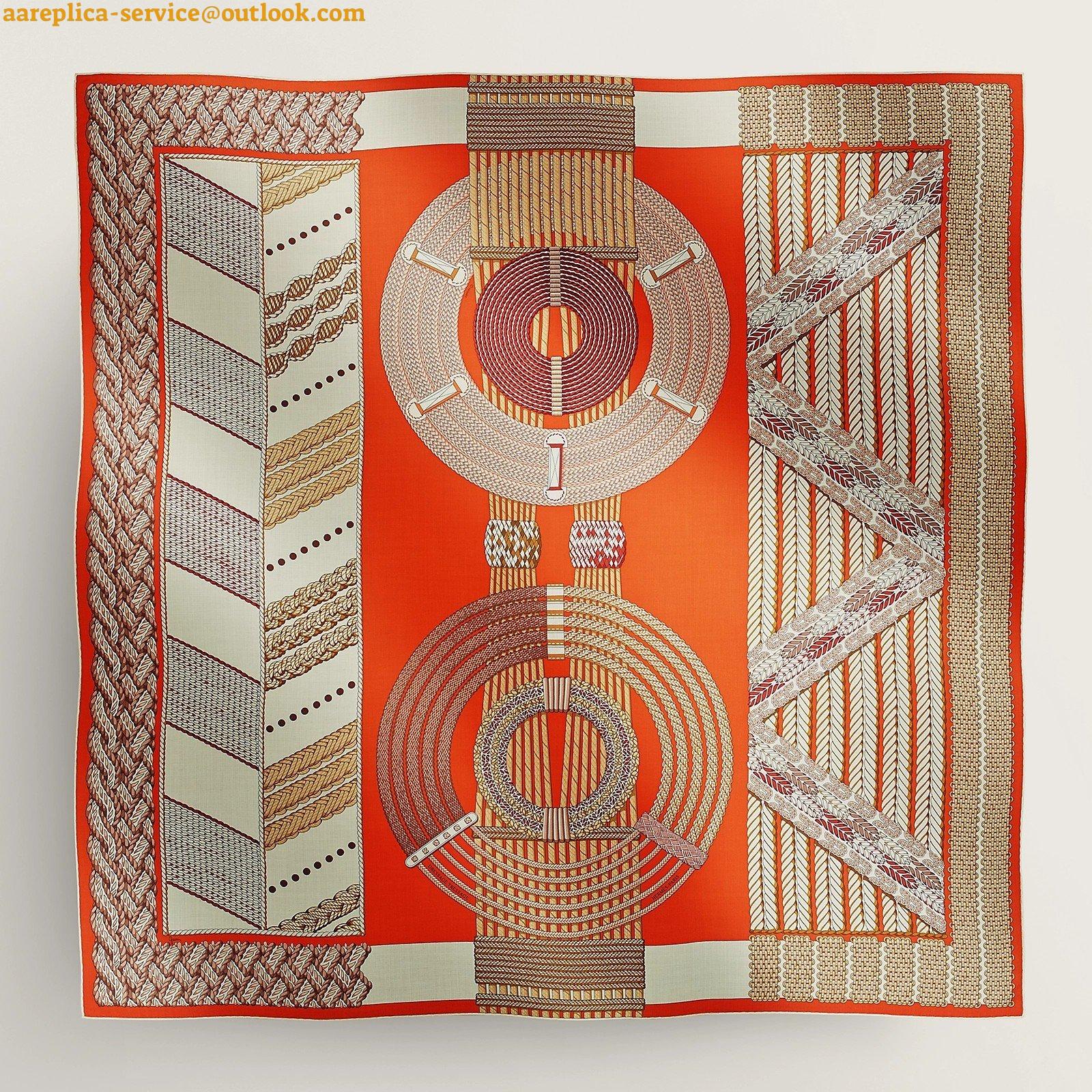 Replica Hermes Orange Dressage Tressage Shawl 140 4 Replica Hermes Orange Dressage Tressage Shawl 140 4