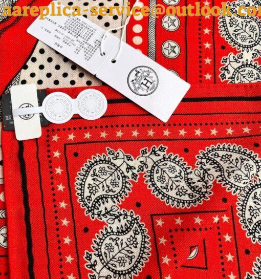 Replica Hermes Red Zouaves et Dragons Bandana Shawl 140 5