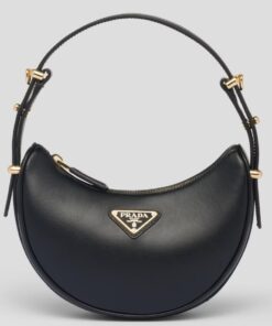 Replica Prada Arque Mini Shoulder Bag in Black Leather Replica Prada Arque Mini Shoulder Bag in Black Leather
