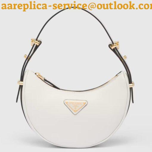 Replica Prada Arque Mini Shoulder Bag in White Leather