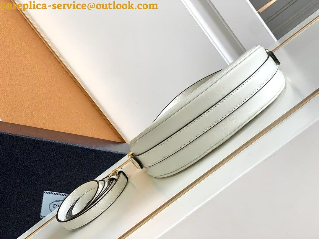 Replica Prada Arque Shoulder Bag with Flap in White Leather 3 Replica Prada Arque Shoulder Bag with Flap in White Leather 3