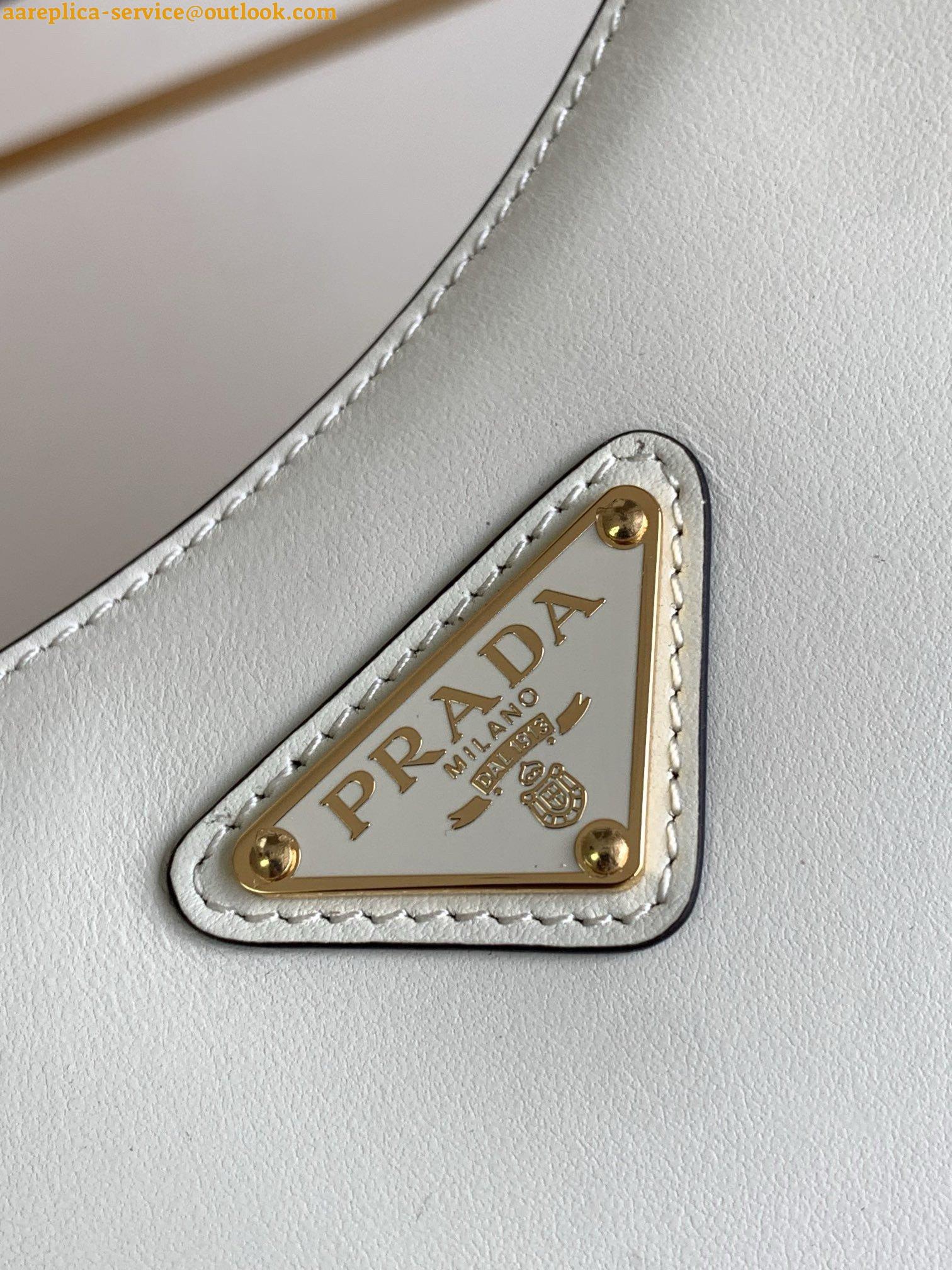 Replica Prada Arque Shoulder Bag with Flap in White Leather 6 Replica Prada Arque Shoulder Bag with Flap in White Leather 6