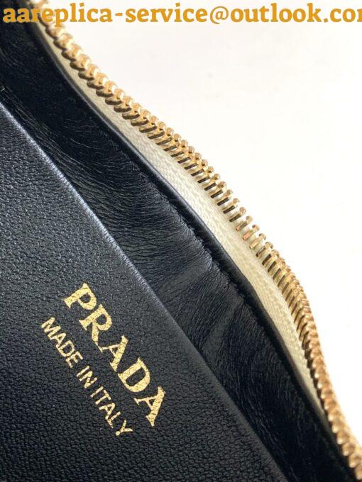 Replica Prada Arque Shoulder Bag with Flap in White Leather 8