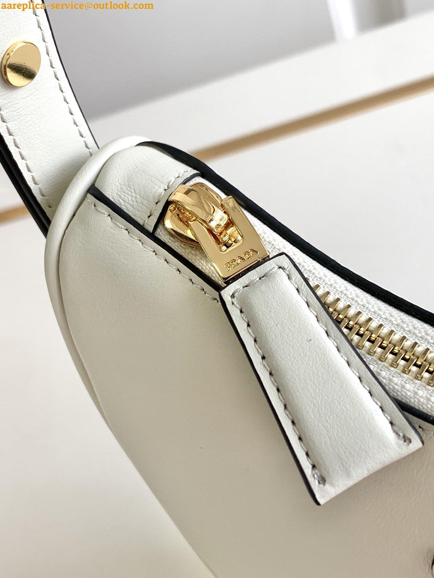 Replica Prada Arque Shoulder Bag with Flap in White Leather 9 Replica Prada Arque Shoulder Bag with Flap in White Leather 9