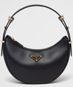 Replica Prada Arque Shoulder Bag in Black Leather