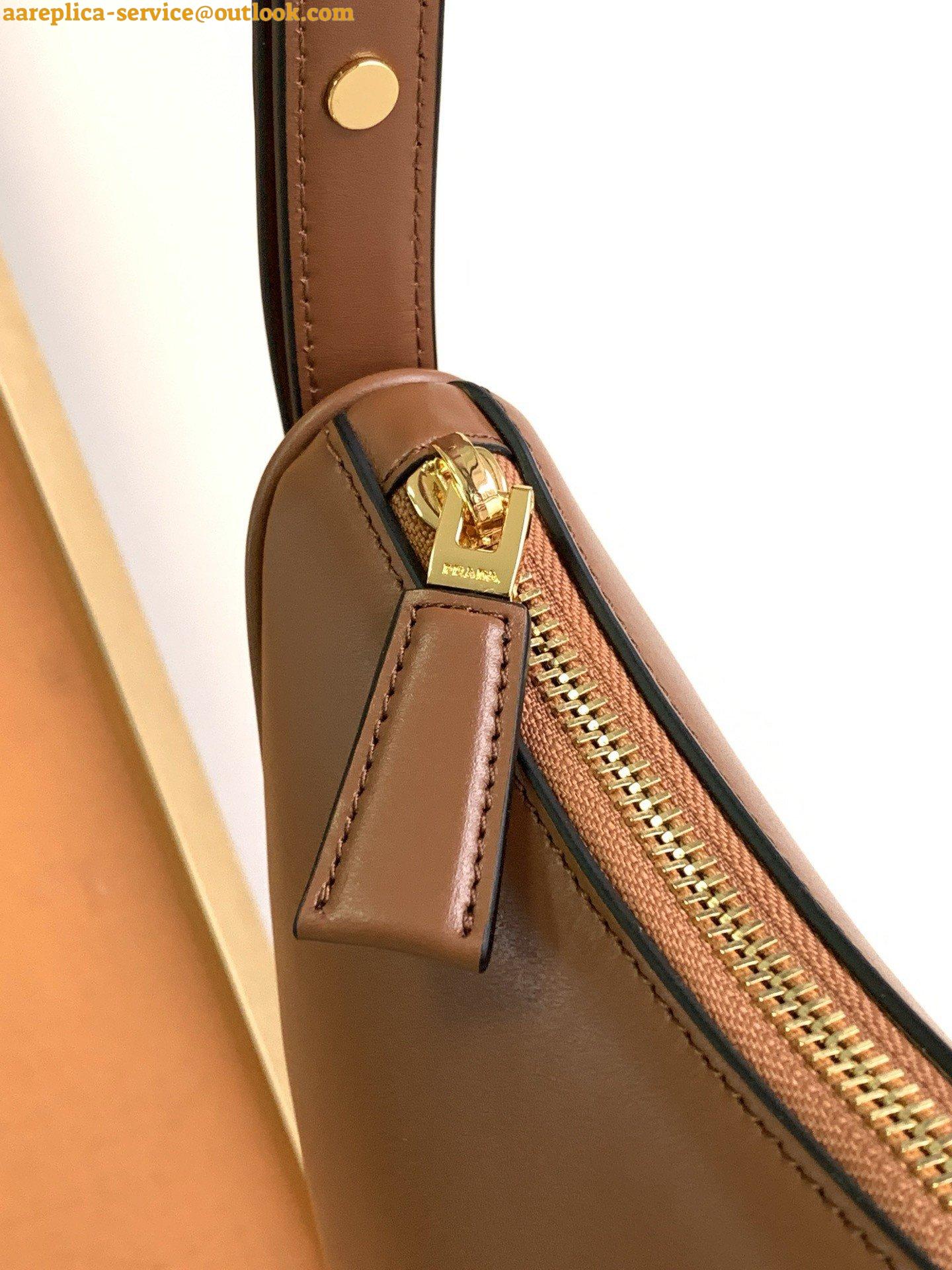 Replica Prada Arque Shoulder Bag with Flap in Brown Leather 8 Replica Prada Arque Shoulder Bag with Flap in Brown Leather 8