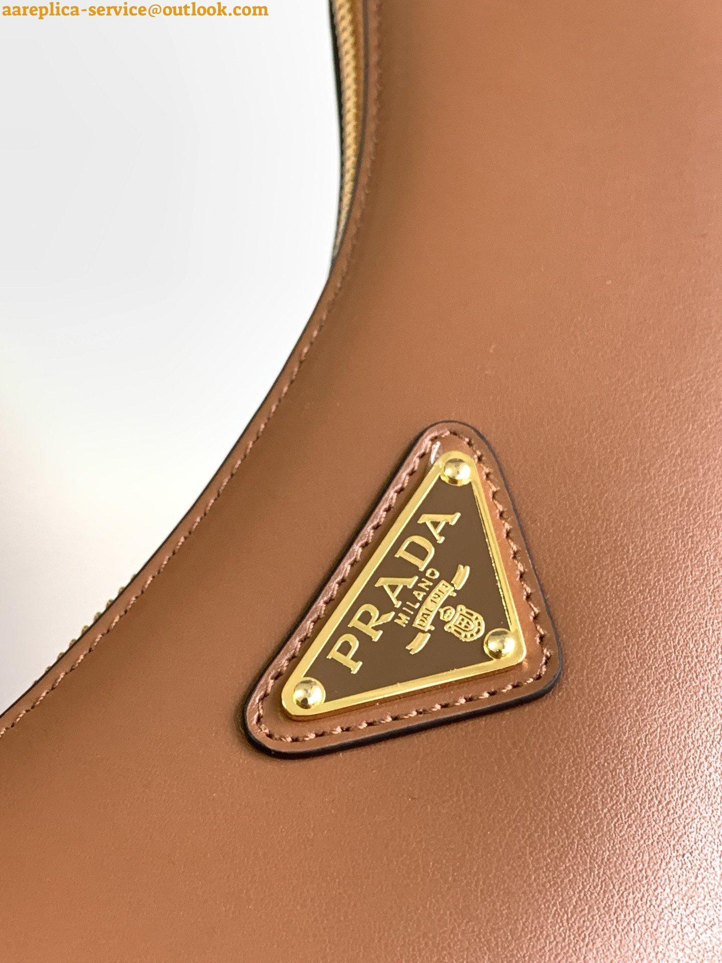 Replica Prada Arque Shoulder Bag with Flap in Brown Leather 10 Replica Prada Arque Shoulder Bag with Flap in Brown Leather 10