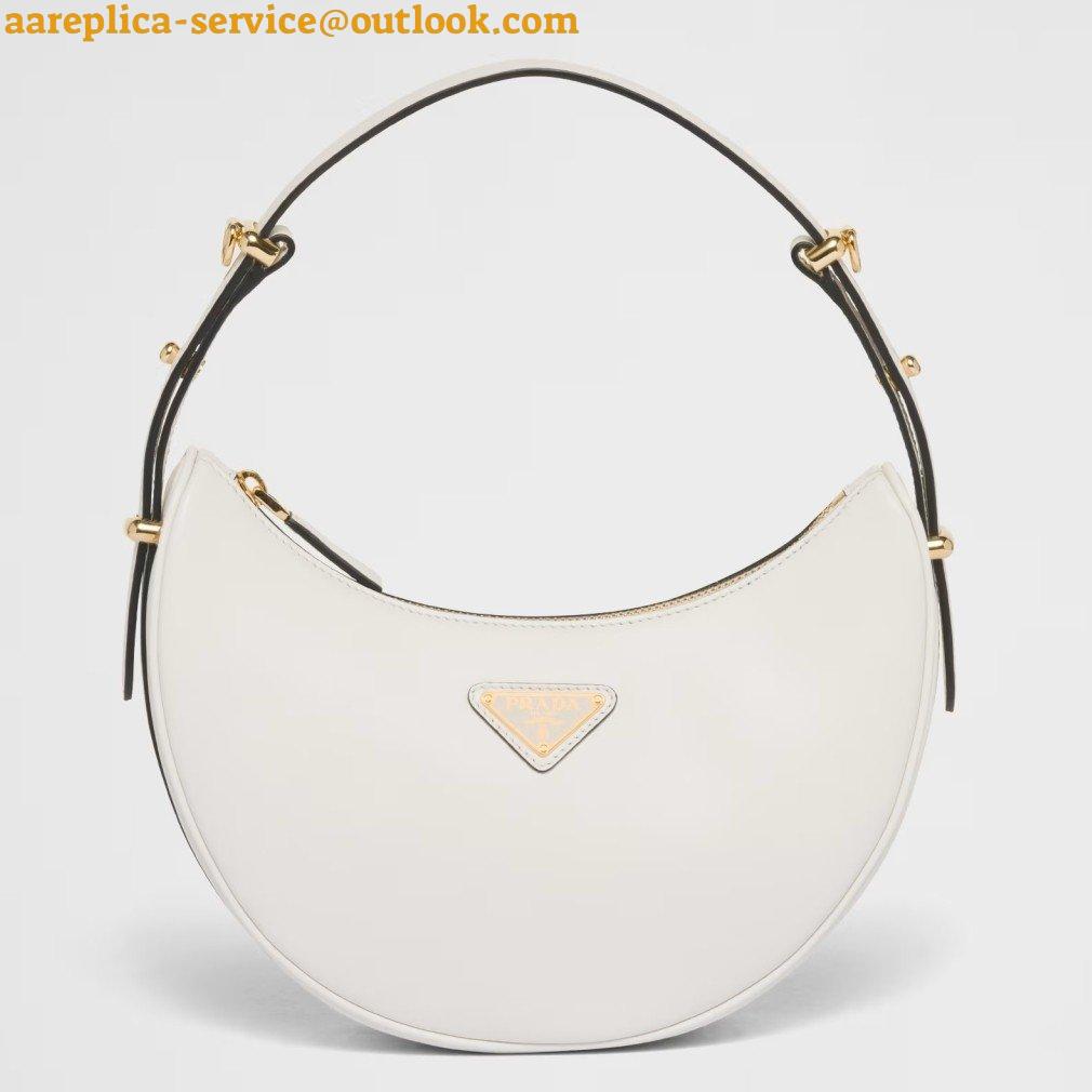 Replica Prada Arque Shoulder Bag with Flap in White Leather 12 Replica Prada Arque Shoulder Bag with Flap in White Leather 12