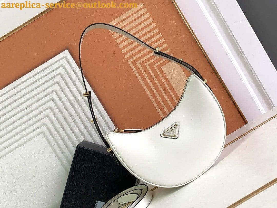 Replica Prada Arque Shoulder Bag with Flap in White Leather 14 Replica Prada Arque Shoulder Bag with Flap in White Leather 14