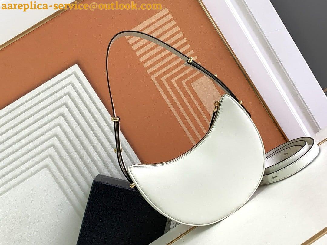 Replica Prada Arque Shoulder Bag with Flap in White Leather 16 Replica Prada Arque Shoulder Bag with Flap in White Leather 16