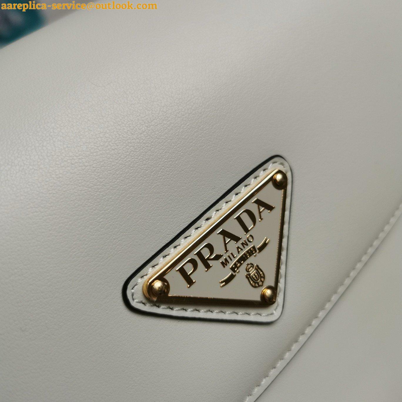 Replica Prada Arque Shoulder Bag with Flap in White Leather 25 Replica Prada Arque Shoulder Bag with Flap in White Leather 25