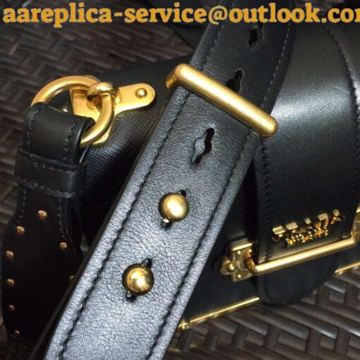 Replica Prada Cahier Shoulder Bag In Black Leather 5