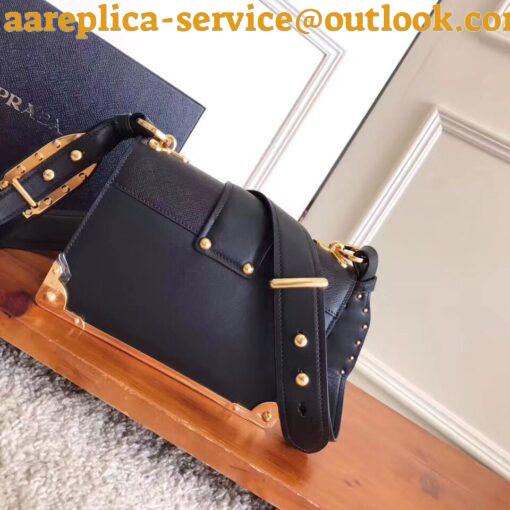 Replica Prada Cahier Shoulder Bag In Black Leather 7