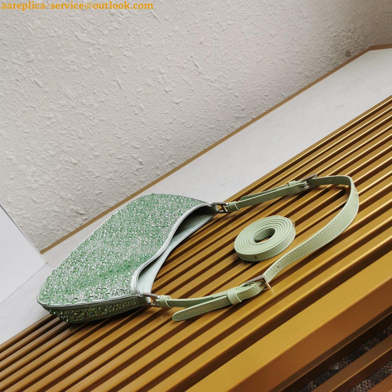 Replica Prada Cleo Bag In Aqua Satin with Cystal Appliques 10 Replica Prada Cleo Bag In Aqua Satin with Cystal Appliques 10