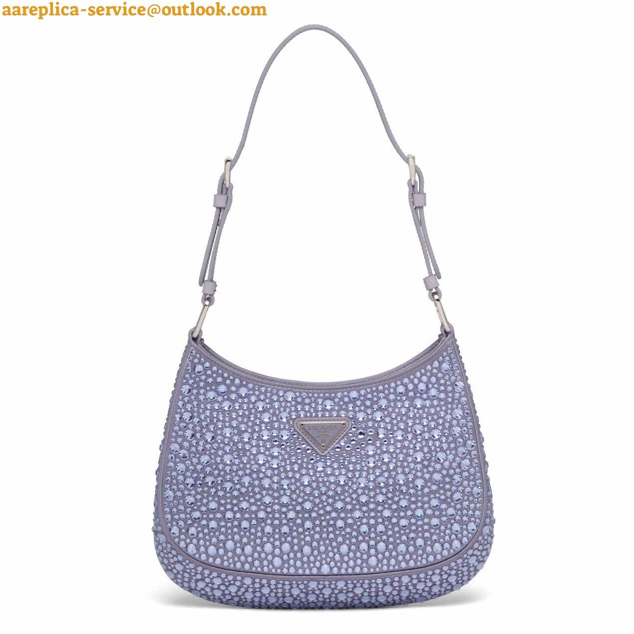 Replica Prada Cleo Bag In Wisteria Satin with Cystal Appliques 5 Replica Prada Cleo Bag In Wisteria Satin with Cystal Appliques 5