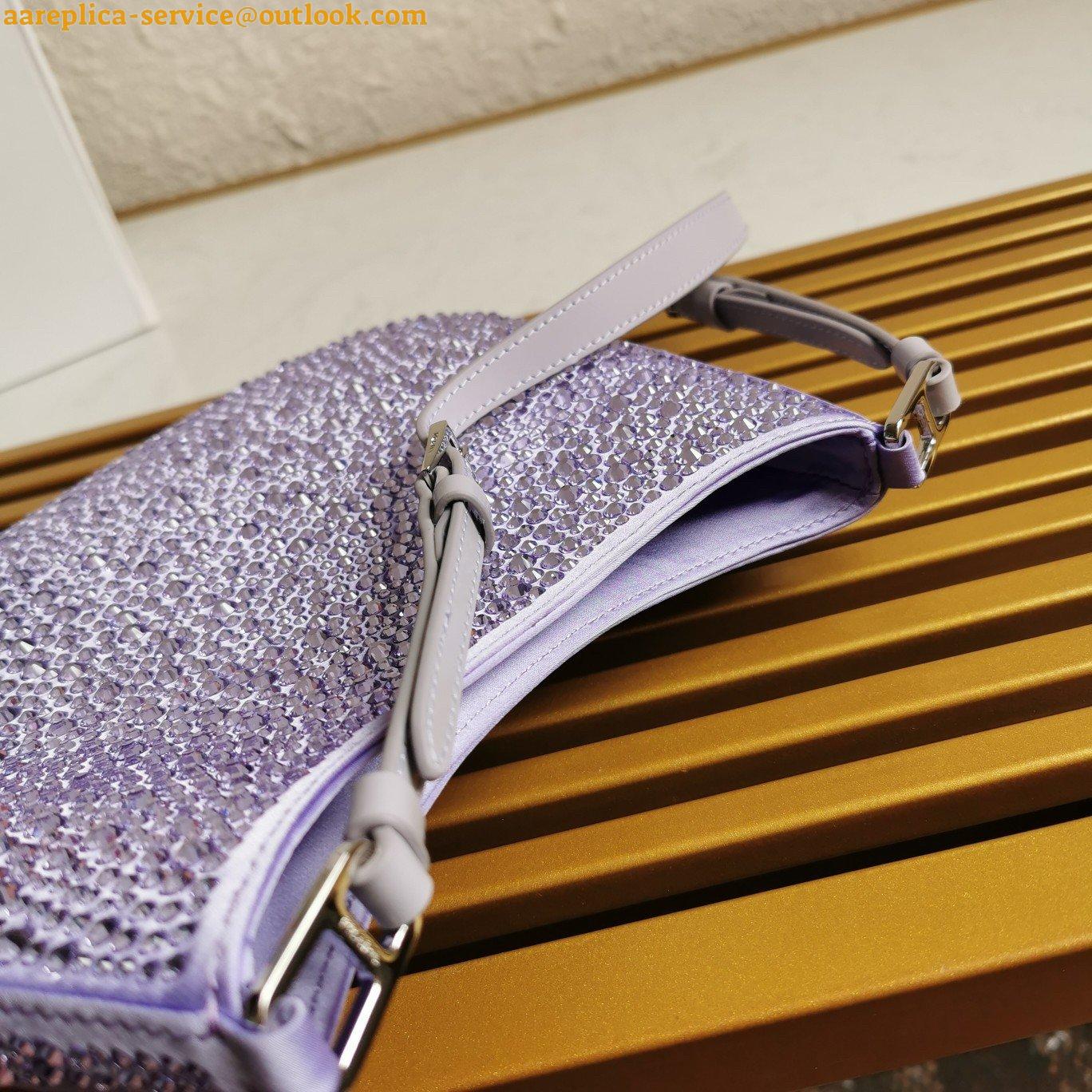 Replica Prada Cleo Bag In Wisteria Satin with Cystal Appliques 6 Replica Prada Cleo Bag In Wisteria Satin with Cystal Appliques 6