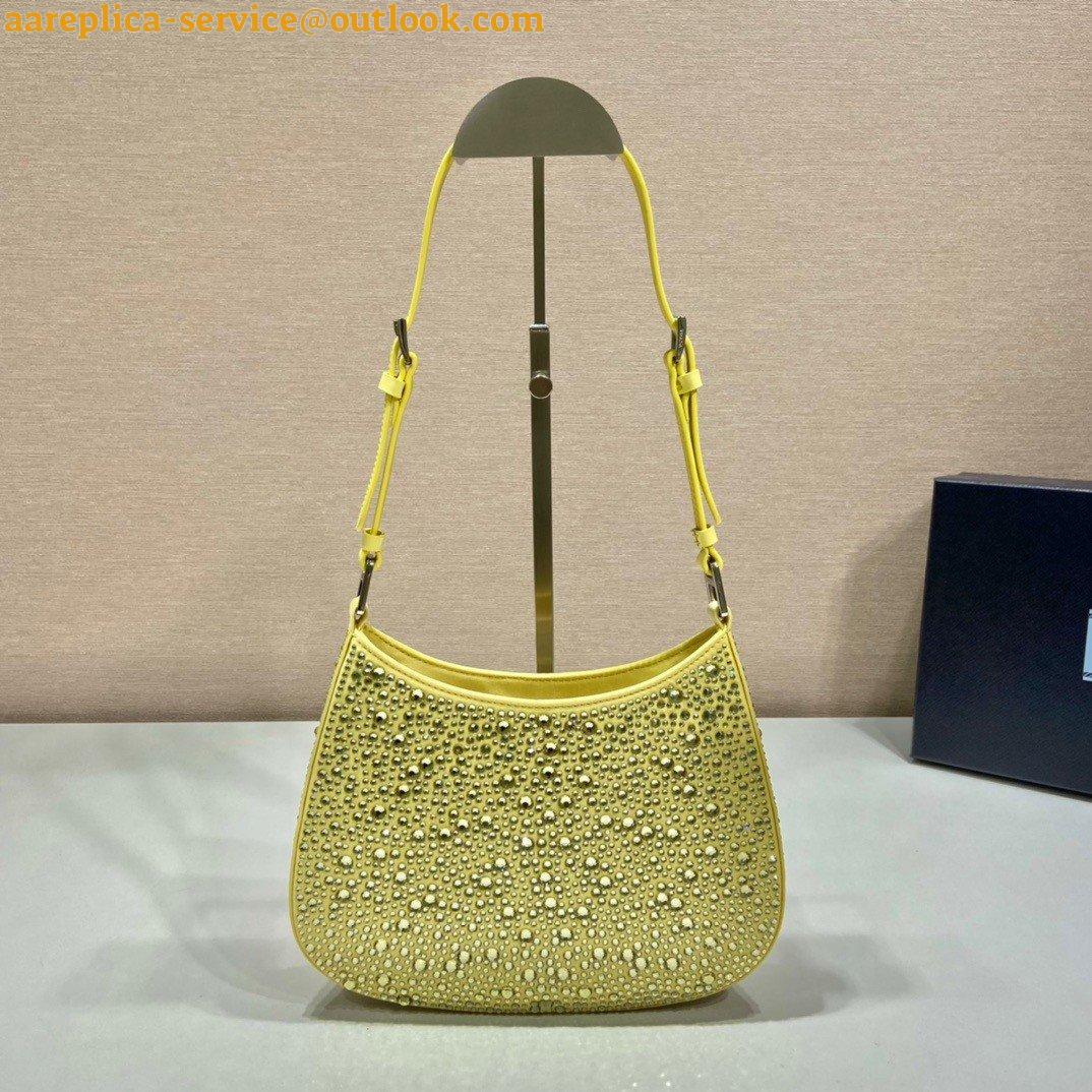 Replica Prada Cleo Bag In Yellow Satin with Cystal Appliques 6 Replica Prada Cleo Bag In Yellow Satin with Cystal Appliques 6