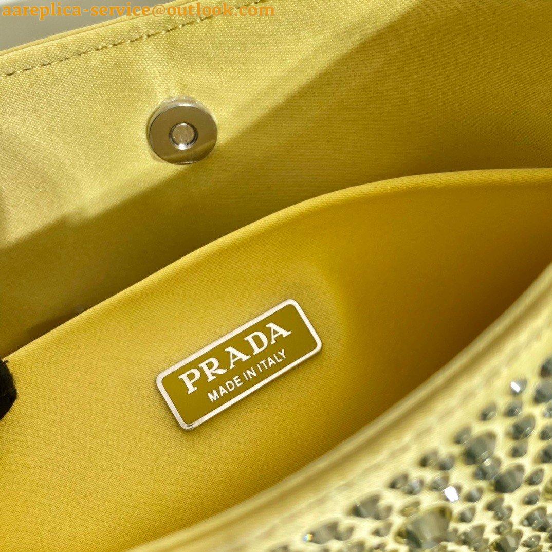 Replica Prada Cleo Bag In Yellow Satin with Cystal Appliques 11 Replica Prada Cleo Bag In Yellow Satin with Cystal Appliques 11