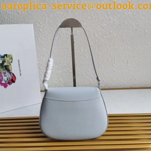 Replica Prada Cleo Flap Bag In Blue Brushed Leather 5