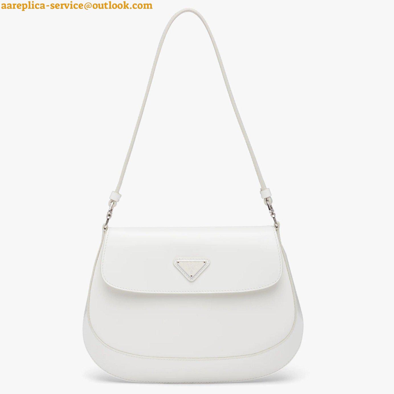Replica Prada Cleo Flap Bag In White Brushed Leather Replica Prada Cleo Flap Bag In White Brushed Leather