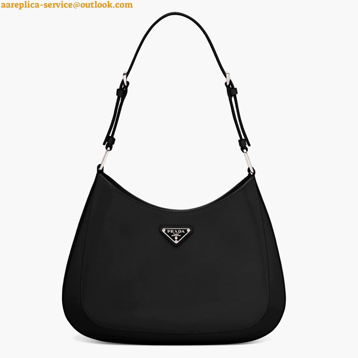 Replica Prada Cleo Large Bag In Black Brushed Leather 2 Replica Prada Cleo Large Bag In Black Brushed Leather 2