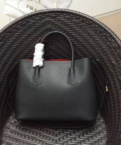 Replica Prada Double Medium Tote Bag In Black Saffiano Leather Replica Prada Double Medium Tote Bag In Black Saffiano Leather